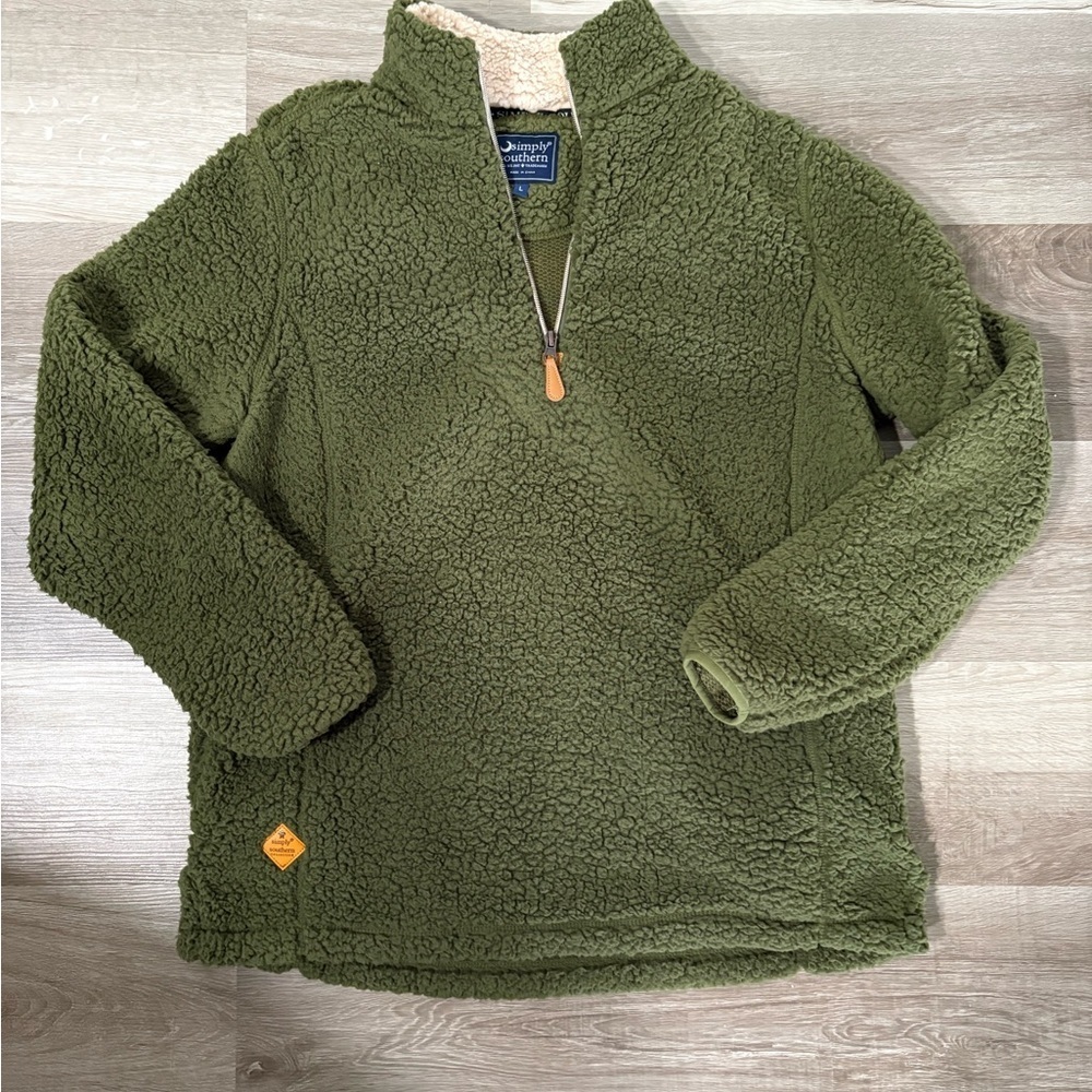 Simply Southern Green Sherpa Pullover